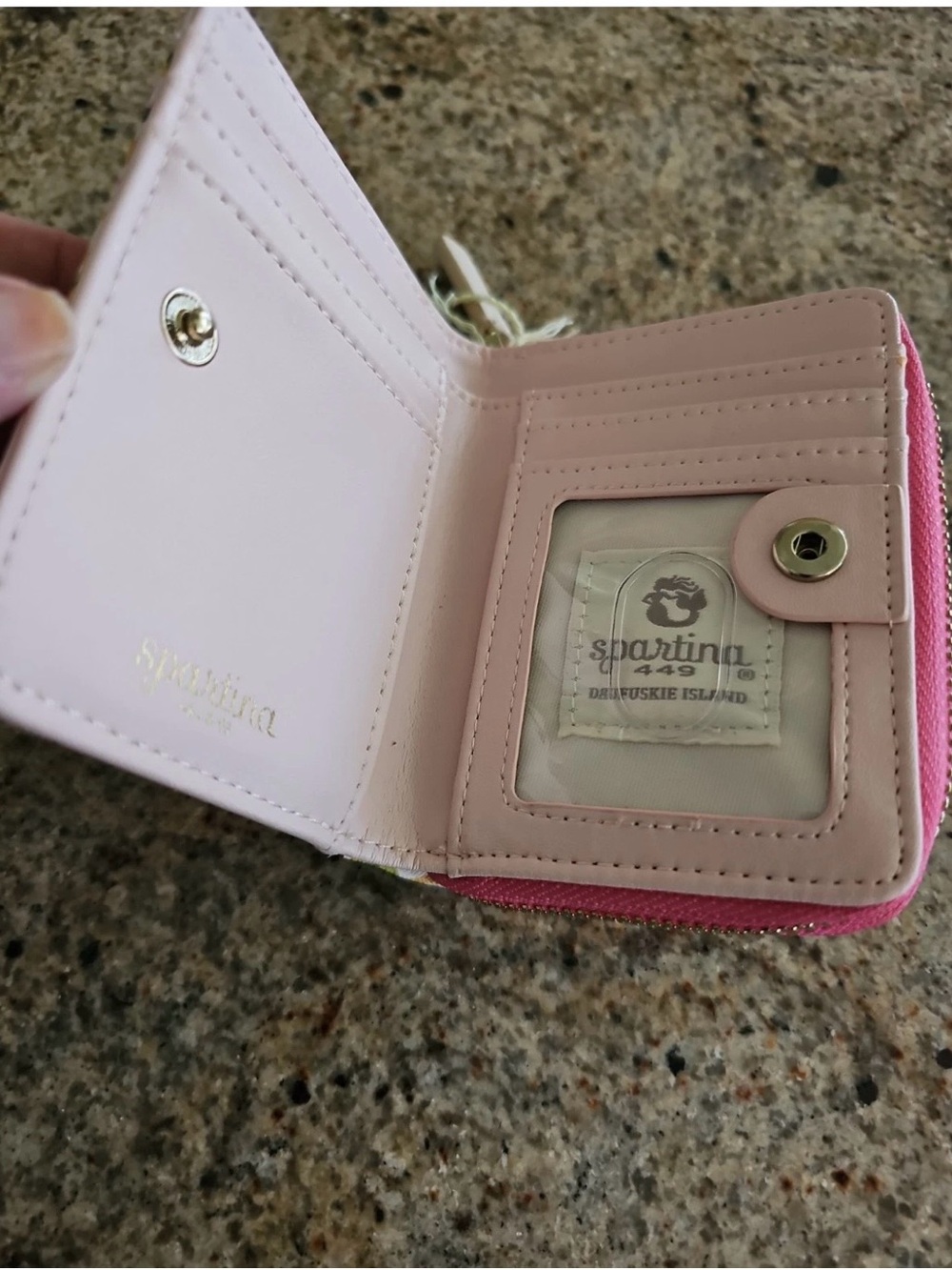 NWT Spartina 449 Floral Pink and Green Zip Wallet - Picture 7 of 8